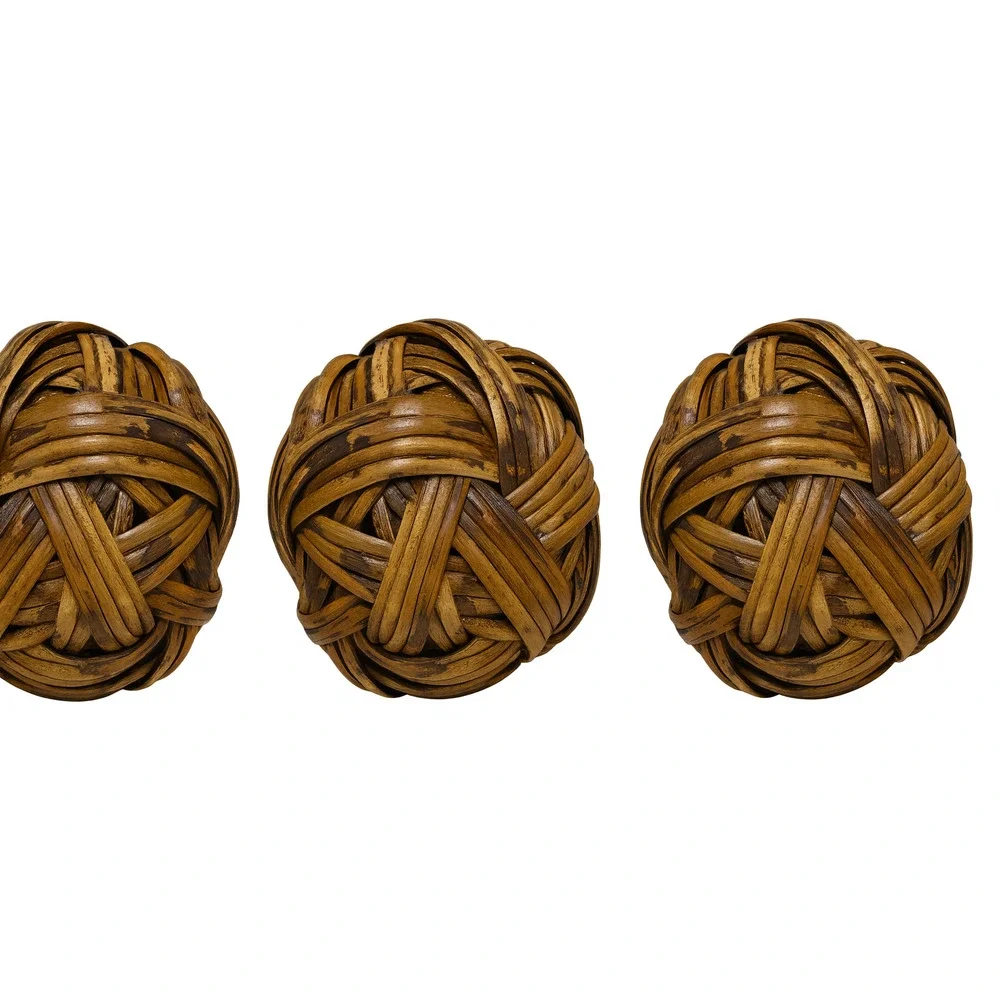 Rattan Balls Spheres decor Philippines Brown NWT 9 total 3-8